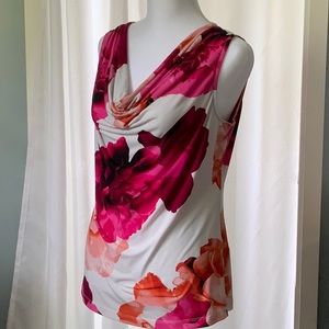 Calvin Klein Floral Cowl Neckline Top